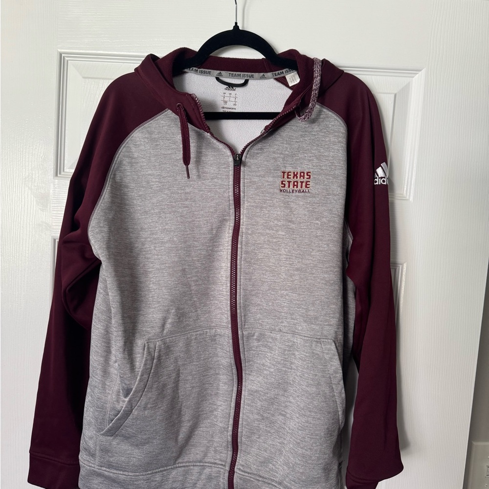 Adidas Team Issue ClimaWarm Hoodie - Maroon and White